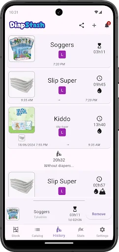 DiapStash ডাউনলোড করুন – ডায়াপার ইনভেন্টরি ও অভ্যাস ট্র্যাকার - Screenshot 5