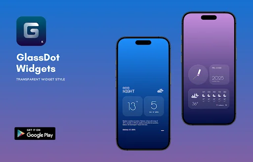 GlassDot Widgets For KWGT ডাউনলোড করুন – স্বচ্ছ উইজেট স্টাইল - Screenshot 1