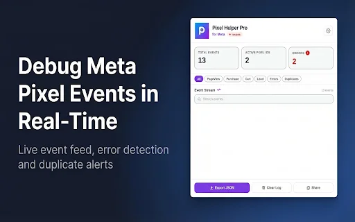 Meta Pixel Helper Pro ডাউনলোড করুন – রিয়েল-টাইম ফেসবুক পিক্সেল ডিবাগিং - Screenshot 1