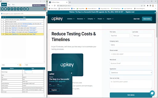 Opkey Browser Extension ডাউনলোড করুন – সেরা অটোমেশন টুল - Screenshot 4
