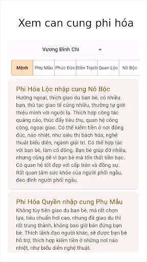 Lập Lá Số Tử Vi ডাউনলোড করুন – রাশিফল ও জ্যোতিষশাস্ত্রের সেরা অ্যাপ - Screenshot 24