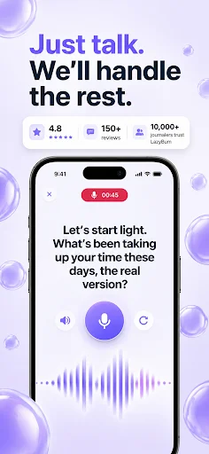 LazyBum: Voice Journal ডাউনলোড করুন – আপনার কণ্ঠস্বরকে AI ইনসাইটে রূপান্তর করুন - Screenshot 1