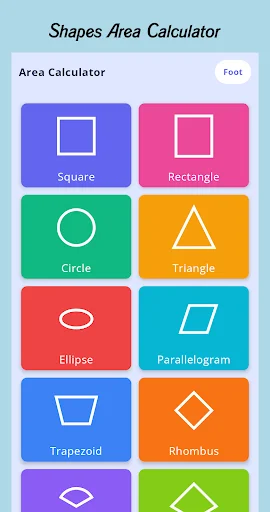 Shapes Area Calculator ডাউনলোড করুন – জ্যামিতিক ক্ষেত্রফল নির্ণয় - Screenshot 1