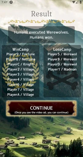 Werewolf -In a Cloudy Village- ডাউনলোড করুন – সেরা গেম মাস্টার অ্যাপ - Screenshot 8