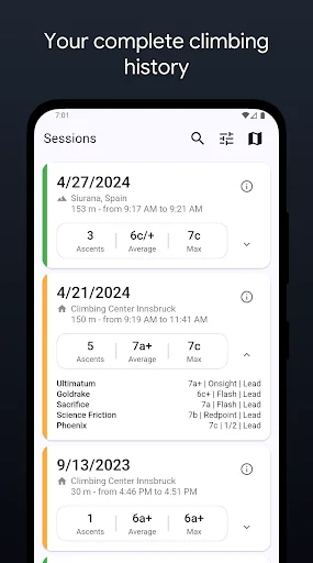 Climbing Tracker ডাউনলোড করুন – আপনার ক্লাইম্বিং প্রগ্রেস ট্র্যাক করুন - Screenshot 5
