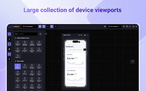 Responsive Website Testing Toolkit ডাউনলোড করুন – সেরা ভিউপোর্ট সিমুলেটর - Screenshot 2