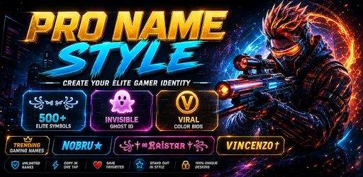 Pro Name Style: Elite Symbols ডাউনলোড করুন – সেরা গেমিং নিকনেম মেকার - Screenshot 1