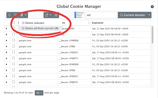 Global Cookie Manager ডাউনলোড করুন – সেরা কুকি এডিটর ও টুলস - Screenshot 4