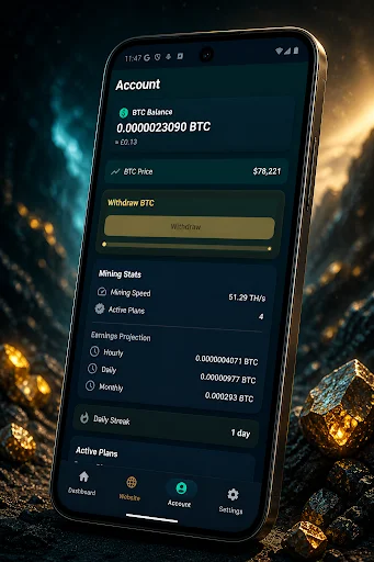 BTC Cloud Miner ডাউনলোড করুন – বিটকয়েন মাইনিং করুন দ্রুত - Screenshot 4