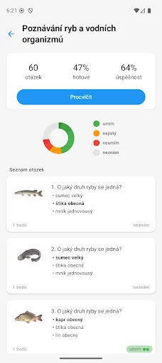 Testy pro rybáře Prémium ডাউনলোড করুন – মাছ ধরার পরীক্ষার সেরা অ্যাপ - Screenshot 2