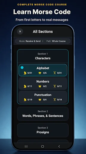 Morse Code Complete ডাউনলোড করুন – মরস কোড শেখার সেরা অ্যাপ - Screenshot 1