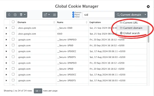 Global Cookie Manager ডাউনলোড করুন – সেরা কুকি এডিটর ও টুলস - Screenshot 2
