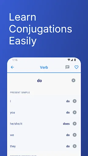 English Verb Conjugations অ্যাপ ডাউনলোড করুন – ইংরেজি শিখুন সহজে - Screenshot 2