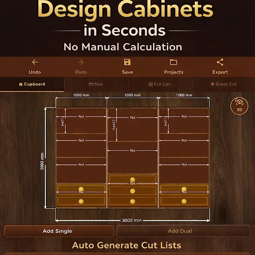 Cabinet & Cupboard Cut List ডাউনলোড করুন – সেরা কাট লিস্ট ক্যালকুলেটর - Screenshot 1
