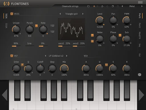 Flowtones ডাউনলোড করুন – অ্যান্ড্রয়েডের সেরা ভার্চুয়াল অ্যানালগ সিন্থেসাইজার - Screenshot 6