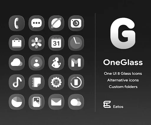 OneGlass 8 – Icon Pack ডাউনলোড করুন – আধুনিক ও মিনিমালিস্ট স্টাইল - Screenshot 15