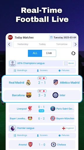 Live Football Today Matches ডাউনলোড করুন – সেরা ফুটবল আপডেট - Screenshot 1