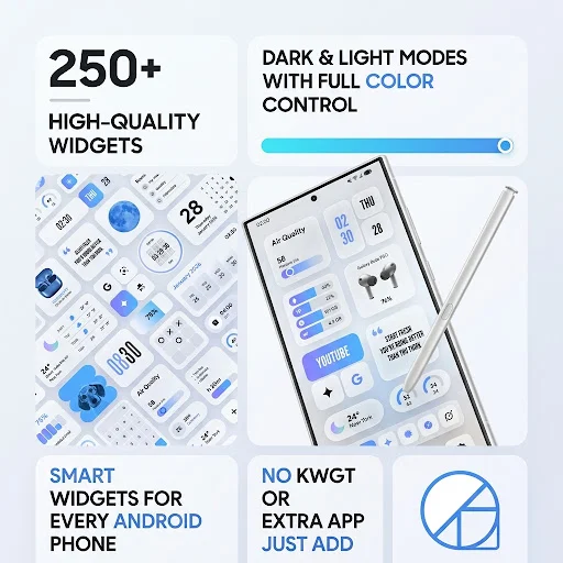 Glass Widgets & Theme Pro ডাউনলোড করুন – সেরা গ্লাস উইজেট - Screenshot 1