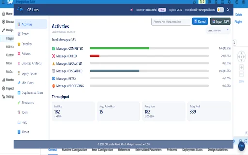 CPI Lens ডাউনলোড করুন – SAP CPI মনিটরিং ও অ্যানালিটিক্স টুল - Screenshot 1