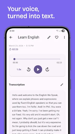 Scribr: Voice to Text ডাউনলোড করুন – সেরা অফলাইন ভয়েস ট্রান্সক্রিপশন - Screenshot 3