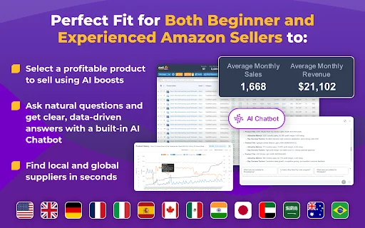 AMZScout PRO AI Extension ডাউনলোড করুন – অ্যামাজন প্রোডাক্ট রিসার্চ টুল - Screenshot 1