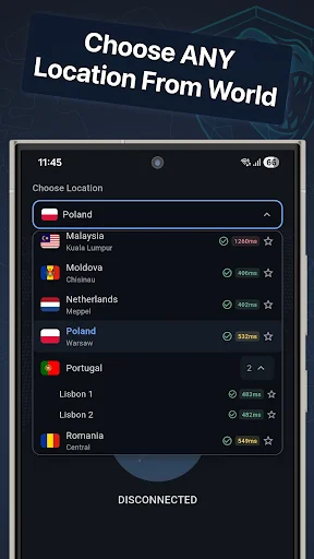 T-Rex VPN ডাউনলোড করুন – দ্রুত এবং নিরাপদ ভিপিএন ক্লায়েন্ট - Screenshot 4