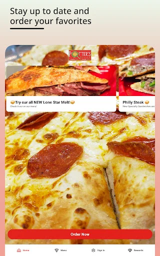 Potter’s Pizza অ্যাপ ডাউনলোড করুন – অনলাইনে অর্ডার ও রিওয়ার্ড ট্র্যাক করুন - Screenshot 1