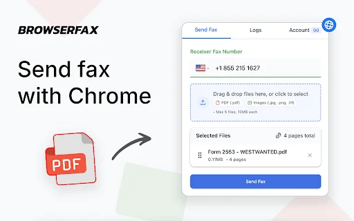 Browserfax: Send Fax Online Free from Chrome | Secure IRS Faxing - Screenshot 1