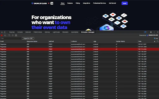 Snowplow Debugger ডাউনলোড করুন – Snowplow ট্র্যাকিং টুল - Screenshot 1