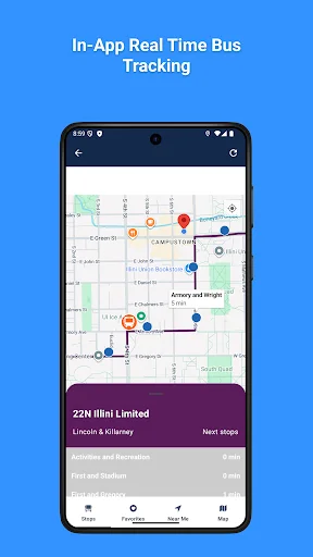 UIUC Bus ডাউনলোড করুন – CUMTD রিয়েল-টাইম বাস ট্র্যাকিং - Screenshot 2