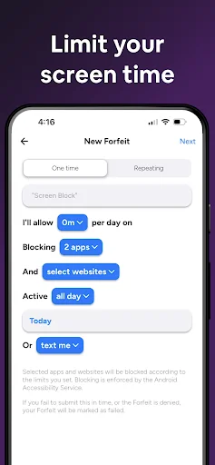 Forfeit: Habit Contracts ডাউনলোড করুন – অভ্যাস গঠনের সেরা অ্যাপ - Screenshot 4