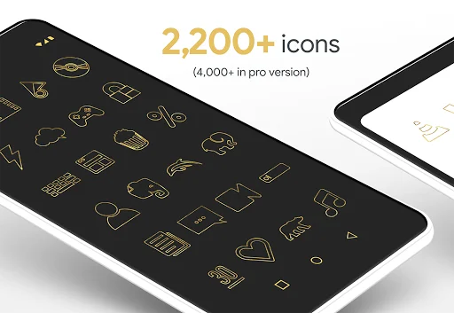 Lines Gold – Icon Pack ডাউনলোড করুন – গোল্ডেন আউটলাইন আইকন - Screenshot 2