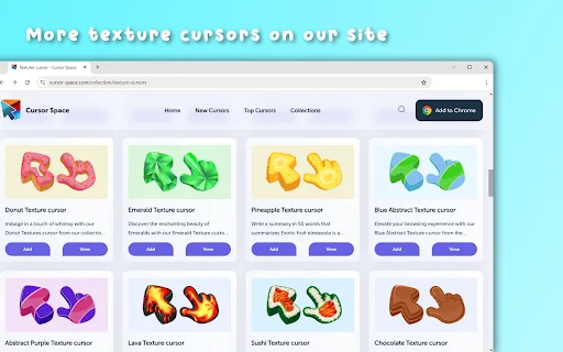 Texture Cursor ডাউনলোড করুন – ব্রাউজারে ব্যবহার করুন চমৎকার কার্সার - Screenshot 5