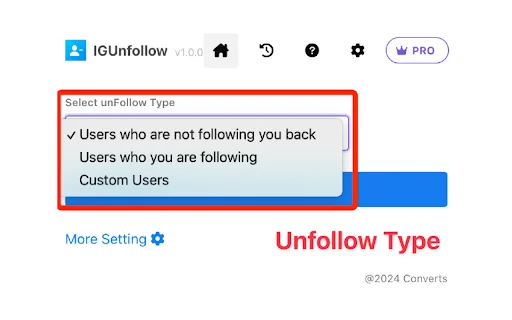 IG Unfollow ডাউনলোড করুন – ইনস্টাগ্রাম ফলোয়ার ম্যানেজমেন্ট টুল - Screenshot 1