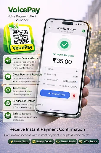 Alert Voice Pay UPI Soundbox ডাউনলোড করুন – রিয়েল-টাইম পেমেন্ট অ্যালার্ট - Screenshot 2