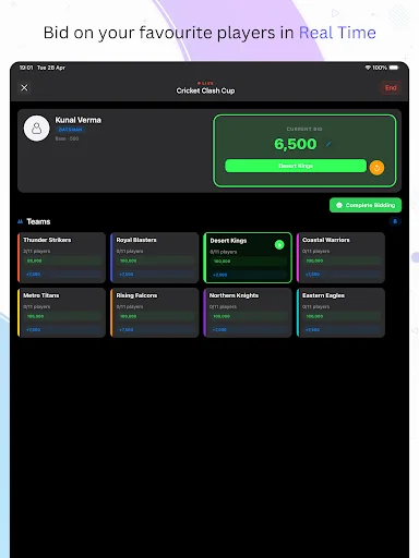 Auction League অ্যাপ ডাউনলোড করুন – লাইভ স্পোর্টস অকশন ম্যানেজমেন্ট - Screenshot 10