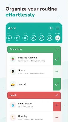 Habitude Daily Routine Planner ডাউনলোড করুন – সেরা অভ্যাস ট্র্যাকার - Screenshot 1