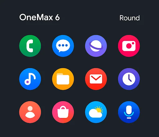 OneMax 6 – Icon Pack ডাউনলোড করুন – সেরা রাউন্ড আইকন প্যাক - Screenshot 6