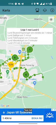 Skånetrafiken Live Map ডাউনলোড করুন – রিয়েল-টাইম ট্রাফিক আপডেট - Screenshot 2
