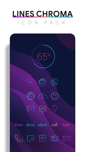 Lines Chroma Icon Pack ডাউনলোড করুন – রঙিন আইকন ও উইজেট - Screenshot 1