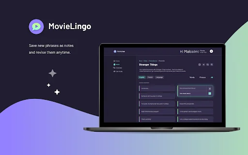 MovieLingo ডাউনলোড করুন – নেটফ্লিক্সের মাধ্যমে ভাষা শিখুন - Screenshot 5