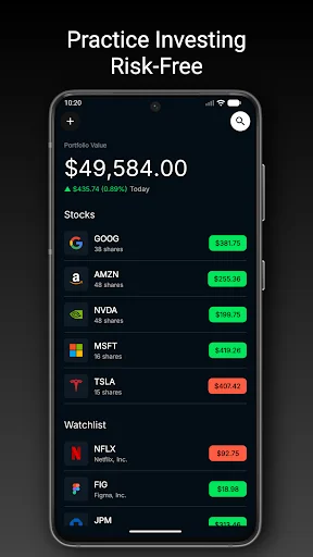 PocketProfit ডাউনলোড করুন – ভার্চুয়াল স্টক ট্রেডিং শিখুন - Screenshot 1