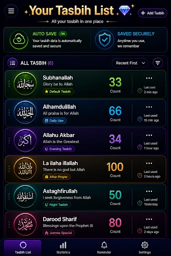 Tasbih Counter zikr Tasbeeh ডাউনলোড করুন – সেরা ডিজিটাল তাসবিহ - Screenshot 3