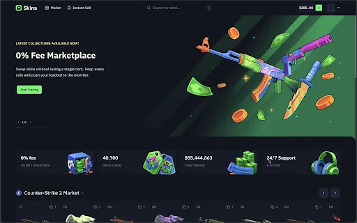 Skins.com Marketplace এক্সটেনশন ডাউনলোড করুন – দ্রুত ট্রেডিং - Screenshot 1