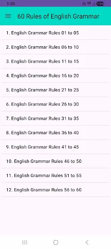 60 Rules of English Grammar ডাউনলোড করুন – ইংরেজি গ্রামার শিখুন - Screenshot 1