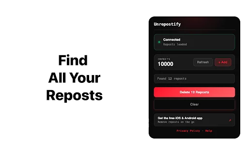 Unrepostify ডাউনলোড করুন – TikTok রিপোস্ট এক ক্লিকে মুছে ফেলুন - Screenshot 2