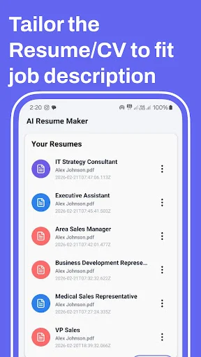 AI Resume Maker ডাউনলোড করুন – প্রফেশনাল সিভি তৈরি করুন সহজেই - Screenshot 2