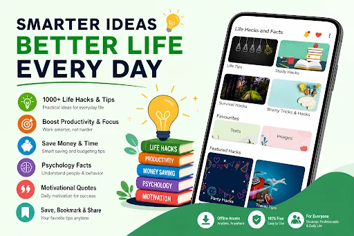 Life Hacks & Tips Daily ডাউনলোড করুন – জীবনের সেরা টিপস ও ফ্যাক্টস - Screenshot 1