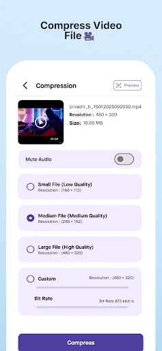 Video Compressor – MB to KB ডাউনলোড করুন – দ্রুত ভিডিও সাইজ কমান - Screenshot 14