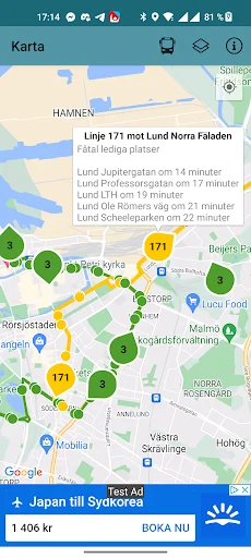 Skånetrafiken Live Map ডাউনলোড করুন – রিয়েল-টাইম ট্রাফিক আপডেট - Screenshot 1